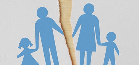 Drawing of parents and children split in half